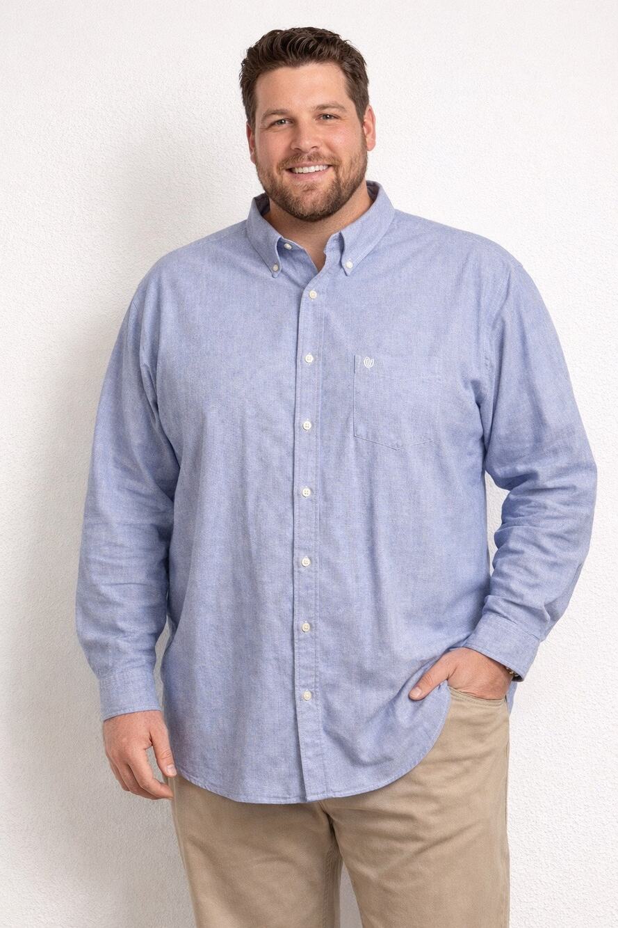 Chaps Ralph Lauren Untucked Blue Cotton Button Down LS Shirt Mens XXL